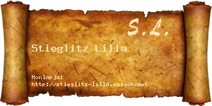 Stieglitz Lilla névjegykártya